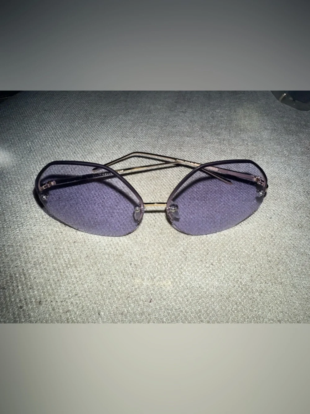 NYS Collection Purple Rimless Hexagon Sunglasses - Women - Picture 3 of 6